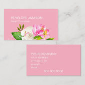 Carte D'appel Fleurs rose corail moderne (Devant / Derrière)