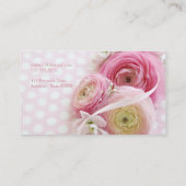 Carte D'appel Fleurs roses sur pois (Dos)