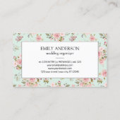 Carte D'appel Fleurs roses vintages florales (Dos)