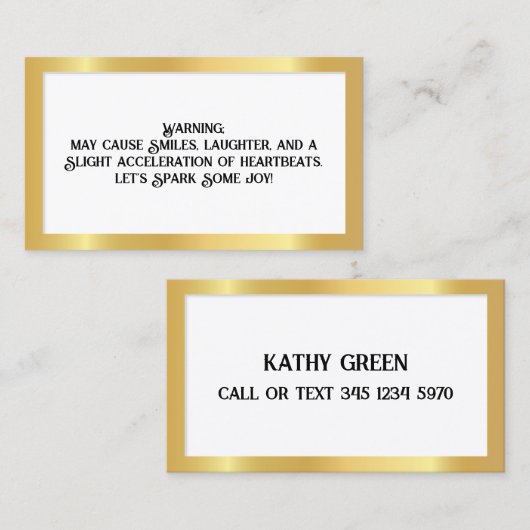 Carte D'appel Flirtant (Devant / Derrière)