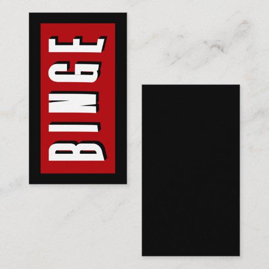 Carte D'appel Flix série Binge (Devant / Derrière)