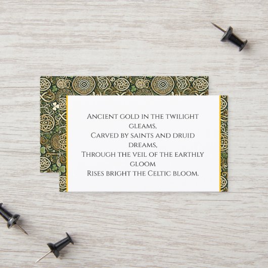 Carte D'appel Floraison Celtique (Devant/Arrière en situation)