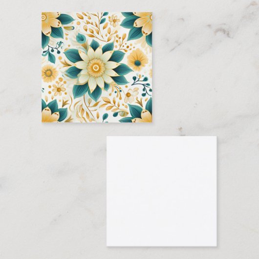 Carte D'appel Floral jaune et vert Motif sans joint (Devant / Derrière)