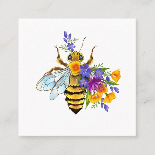 Carte D'appel Flower bee with wild plants (Devant)