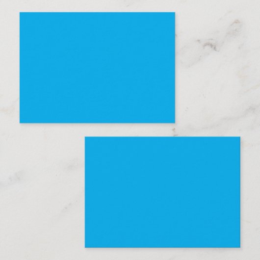 Carte D'appel Fond uni bleu cyan (Devant / Derrière)