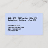 Carte D'appel Formateur en premiers soins (Dos)