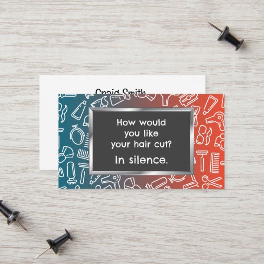 Carte D'appel Funny Barber (Devant/Arrière en situation)