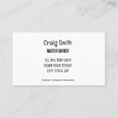 Carte D'appel Funny Barber (Dos)