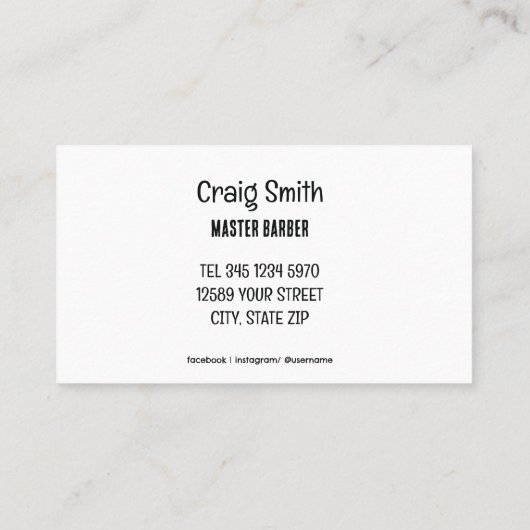 Carte D'appel Funny Barber (Dos)