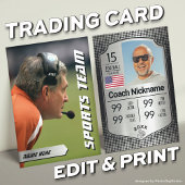 Carte D'appel Funny Coach Trading Card Coach Stats Card Cadeau