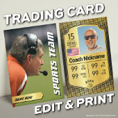 Carte D'appel Funny Coach Trading Card Coach Stats Card Cadeau