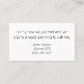 Carte D'appel Funny Guys Call Me Date (Dos)