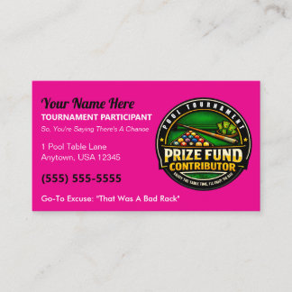 Carte D'appel Funny Pool Tournament Prize Fund Contributor Gag