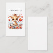 Carte D'appel Girafe Avion Anniversaire (Devant / Derrière)