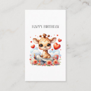 Carte D'appel Girafe Avion Anniversaire