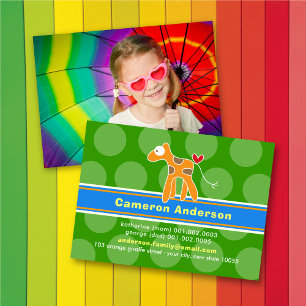 Carte D'appel Girafe de dessin animé mignonne photo de profil co