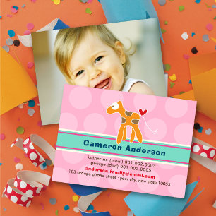 Carte D'appel Girafe de dessin animé mignonne photo de profil co