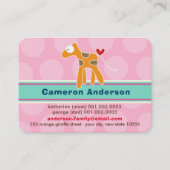 Carte D'appel Giraffe de dessin mignonne Profil de l'enfant colo (Devant)