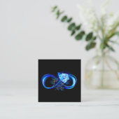 Carte D'appel Glowing infinity with blue rose (Debout devant)