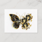 Carte D'appel Gold flower Butterfly with Black Orchid (Devant)
