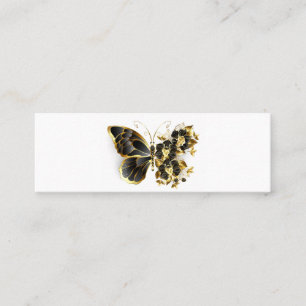 Carte D'appel Gold flower Butterfly with Black Orchid