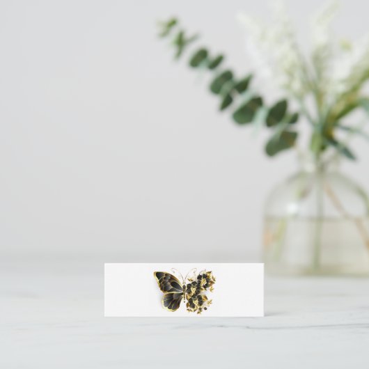 Carte D'appel Gold flower Butterfly with Black Orchid (Debout devant)