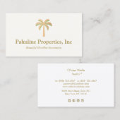 Carte D'appel Gold Palm Tree Beach Front Immobilier (Devant / Derrière)