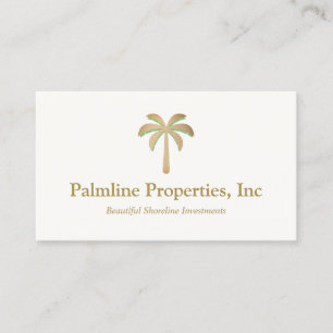 Carte D'appel Gold Palm Tree Beach Front Immobilier Appelant Ca