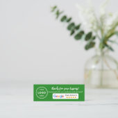 Carte D'appel Google Business Review Green Minimalist (Debout devant)