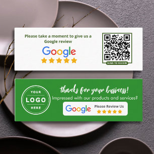 Carte D'appel Google Business Review Green Minimalist