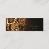 Carte D'appel Gothique Crâne visage brillant or noir Tatouage Bo (Devant)