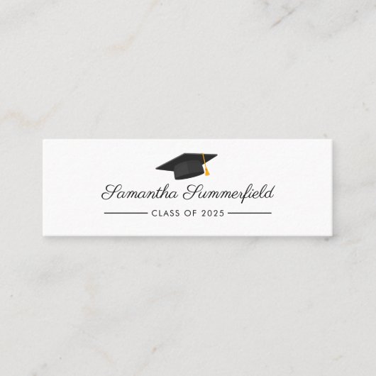 Carte D'appel Graduation 2025 Nom Modern Script Contact (Devant)