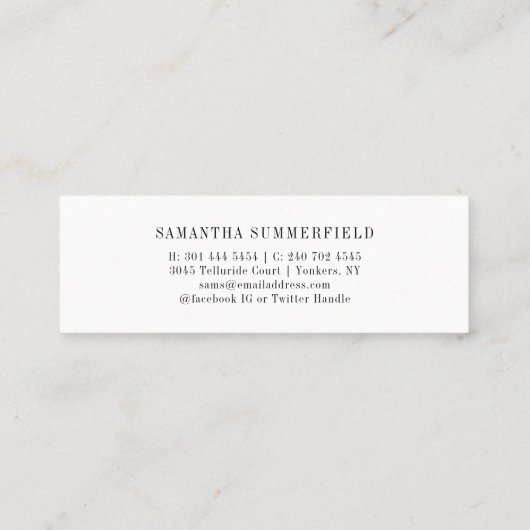 Carte D'appel Graduation 2025 Nom Modern Script Contact (Dos)