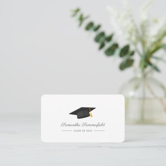 Carte D'appel Graduation 2025 Nom Script Grad Calling Card (Debout devant)