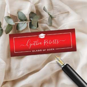 Carte D'appel Graduation de script simple Dégradé rouge moderne