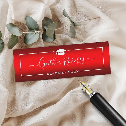 Carte D'appel Graduation de script simple Dégradé rouge moderne