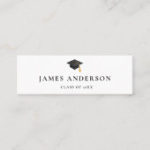Carte D'appel Graduation Name Card Classic Black and White  (Devant)