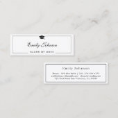 Carte D'appel Graduation Name Card - Elegant Classic (Devant / Derrière)