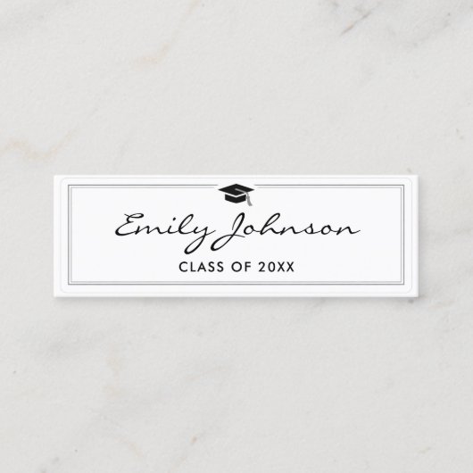 Carte D'appel Graduation Name Card - Elegant Classic Insert Card (Devant)