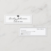 Carte D'appel Graduation Name Card - Elegant Classic Insert Card (Devant / Derrière)
