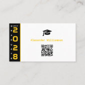 Carte D'appel Graduation Yellow Black QR Code Modern Graduation (Dos)