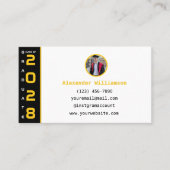 Carte D'appel Graduation Yellow Black QR Code Modern Graduation (Devant)