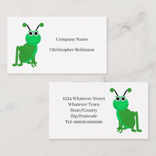 Carte D'appel Grasshopper Design (Devant / Derrière)