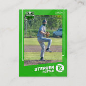 Carte D'appel Green Baseball Trading Card Pro Baseball Player (Devant)