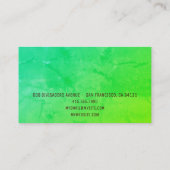 Carte D'appel Green Modern Abstrait Logo Profession Business (Dos)