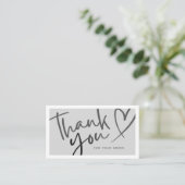 Carte D'appel Grey / Black Aesthetic Thank You Card (Debout devant)