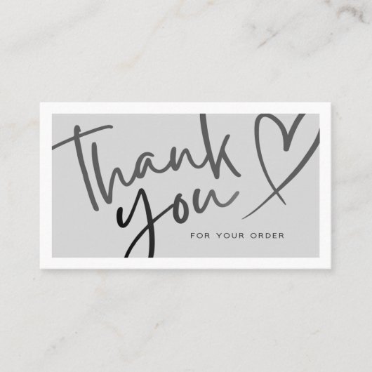Carte D'appel Grey / Black Aesthetic Thank You Card (Devant)