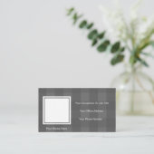 Carte D'appel Grey Plaid À damiers Photo Nom Téléphone Modèle (Debout devant)