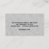 Carte D'appel Grey Rose Moderne Nom tendance Titre commercial, Z (Dos)