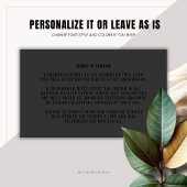 Carte D'appel Groomsman Proposition Man Card Black on Black